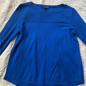 Cable & Gauge Vibrant Blue Crew Neck Sweater